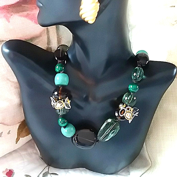 Alexis Bittar Jewelry - SOLD ALEXIS BITTAR malachite and quartz necklace